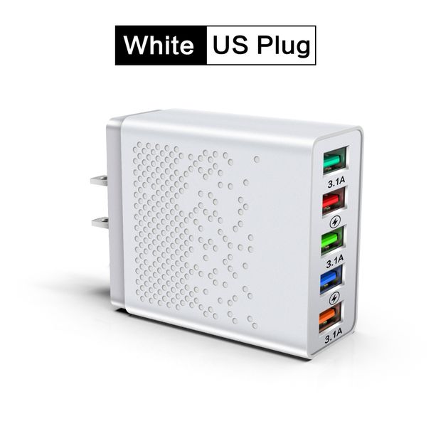 68W 5-Port USB-Ladegerät Adapter fir Handy Schnellladung iPhone 14 13 Samsung Xiaomi Smartphone Tablet a Smart_voghion.com