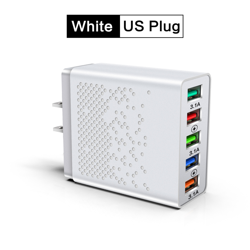 68W 5-port USB charger adapter for mobile phone fast charging iPhone 14 13 Samsung Xiaomi smartphone tablet fa    smart_voghion.com