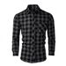 Camicia casual slim fit a quadri basic da uomo, primavera-autunno 2025, nuova giacca a maniche lunghe, cardigan_voghion.com