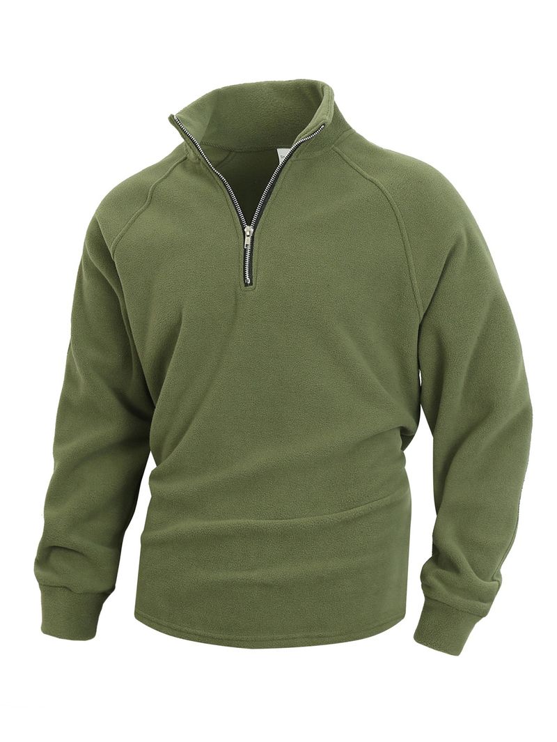 ​Herren-Winter-Fleece-Pullover-Hoodie – Weiche Coral-Fleece-Jacke, Slim Fit, Stehkragen, Langarm, lässige Streetwear​_voghion.com