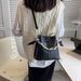High-End Women's 2024 New Simple Trendy Versatile Niche Color-Block Textured Scarf Chain Handheld Bucket Bag_voghion.com