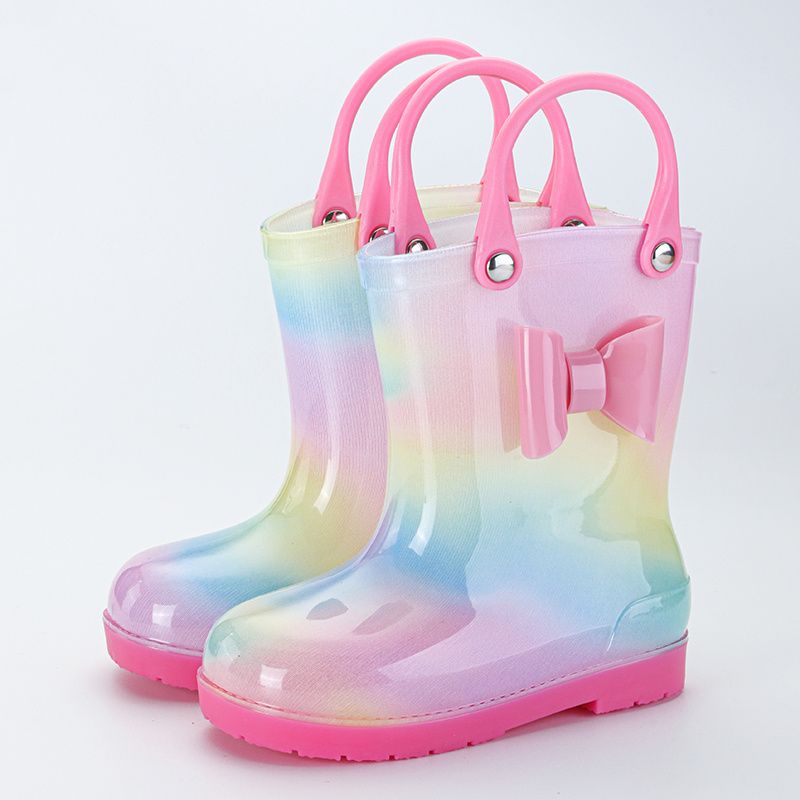 Girls Lovely Rain Boots Welly Wellington Boots for Outdoor Rainy Days Waterproof Slip-On Rain Boots_voghion.com