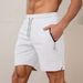 Zipper Pocket Sports Casual Shorts For Men, Summer Quick Drying Breathable Running Solid Color Beach Pants_voghion.com