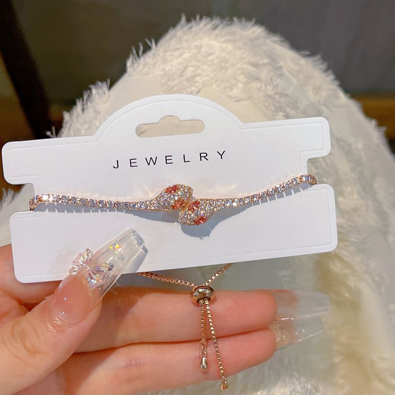 Elegant Snake Bracelet, Unique Pull Rope, Full Diamond Bracelet, High Quality Zircon Handicraft_voghion.com