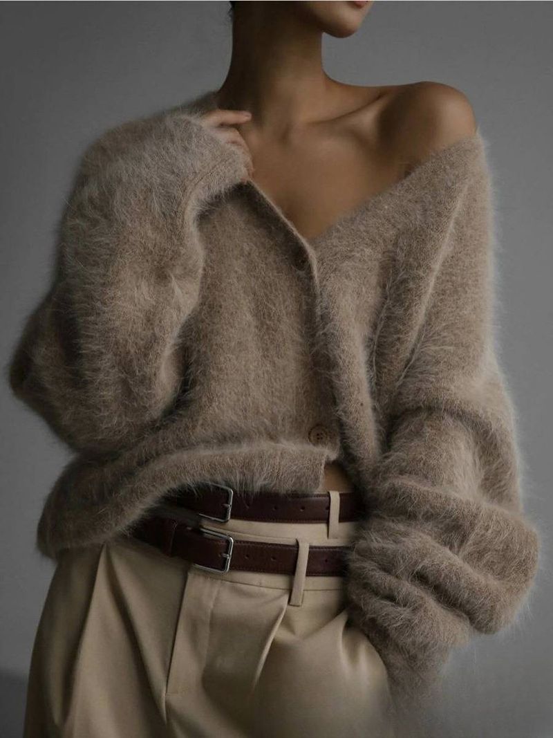 Frauen Kleidung strickjacke frauen herbst neue lose v-ausschnitt nerz pullover weichen dicken top_voghion.com