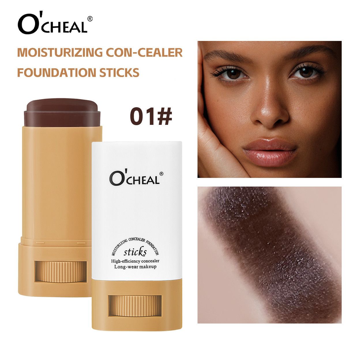 OCHEAL Eraser Concealer Foundation Make-upQuality" O'CHIAL Ouqianya 36001 Foundation Make-up Stick · 6-color Optional · Moisturizing Concealer · 60 Mo_voghion.com