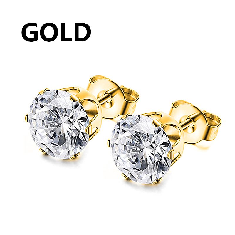 Nelkenohrringe für Herren, Edelstahlschmuck mit Kristallen für Herren und Damen, 3/4/5/6/7/8 mm_voghion.com