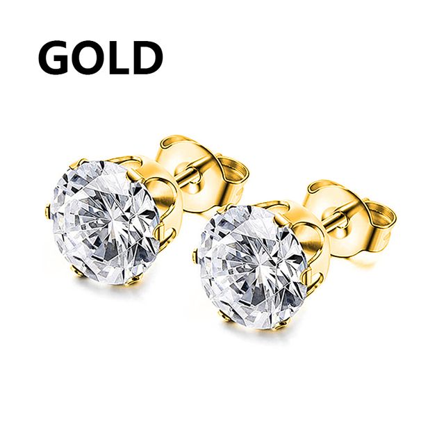 Nelkenohrringe für Herren, Edelstahlschmuck mit Kristallen für Herren und Damen, 3/4/5/6/7/8 mm_voghion.com