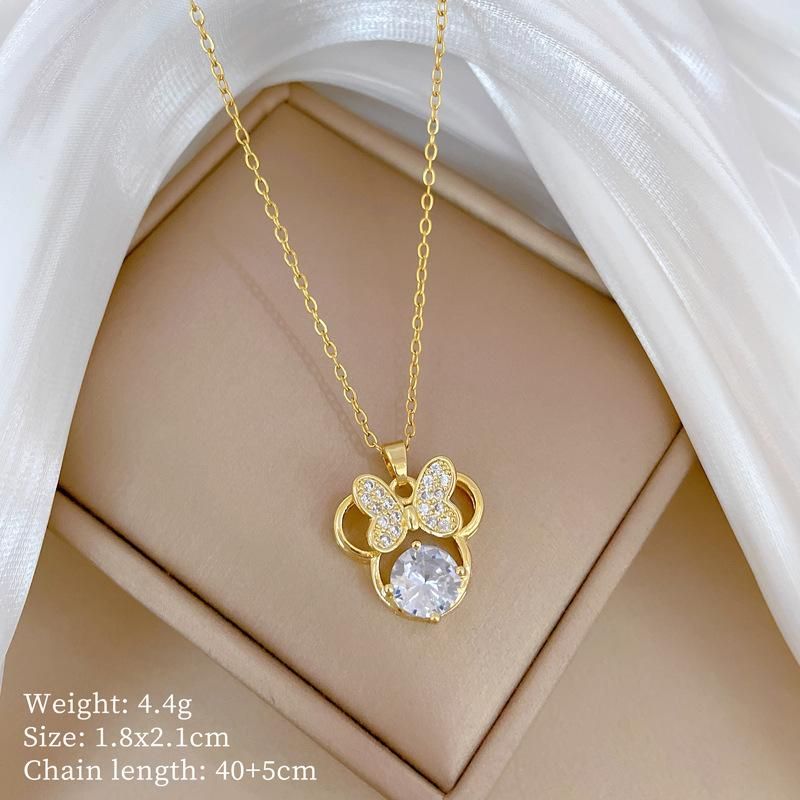 Collana con ciondolo a farfalla in cristallo carino alla moda, in acciaio inossidabile, con catena, regali di bellezza per donne e ragazze, accessori quotidiani_voghion.com