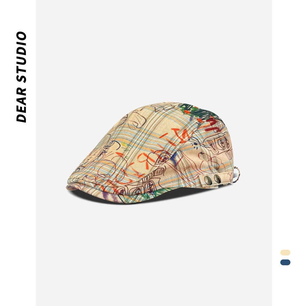 2024 Nieuw rasterpatroon Leuke graffiti-vooruit voor vrouwen in de zomer, lief en cool, veelzijdig, gezicht laten zien, klein_voghion.com