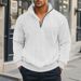 Men's Stand Collar Zip-Up Sweatshirt – Heavyweight Jacquard Pullover (Relaxed Fit, Winter Casual)_voghion.com