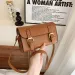 Women's Leather Buckle Handbag Free Shipping Designer Simple Square Shoulder Crossbody Light Luxury High-end Texture_voghion.com