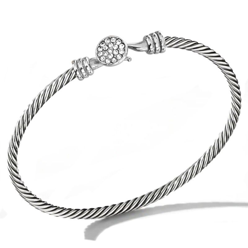 Zapestnice in uhani Zapestnice iz nerjavečega jekla Lahka luksuzna cirkonska retro modna zapestnica iz nerjavečega jekla z diamanti_voghion.com