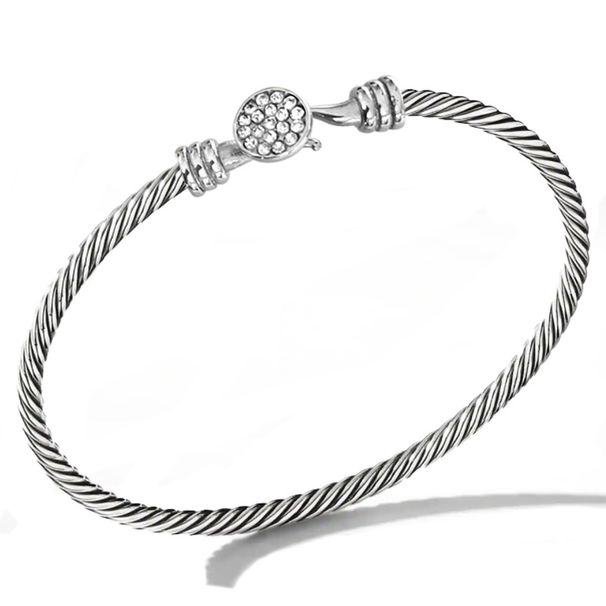 Zapestnice in uhani Zapestnice iz nerjavečega jekla Lahka luksuzna cirkonska retro modna zapestnica iz nerjavečega jekla z diamanti_voghion.com