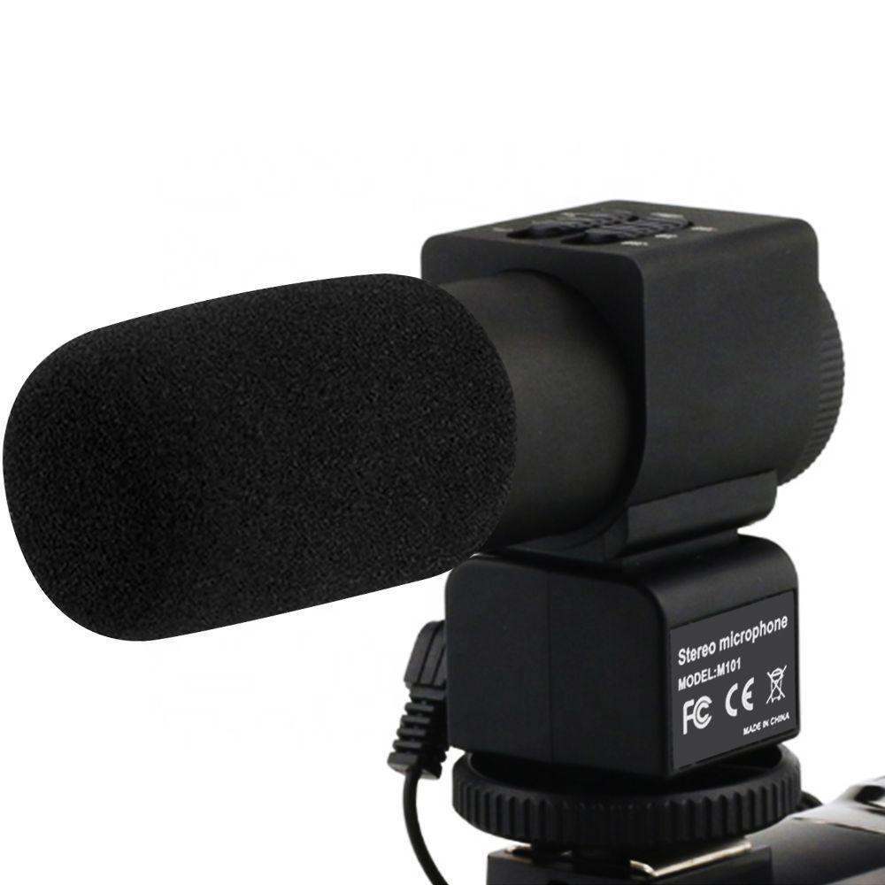 Microfono a condensatore stereo con registrazione audio da 3,5 mm per fotocamera DSLR SLR Youtube Live Streaming Camcorder Vlog Video MIC_voghion.com