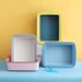 New Home Style Small Semi-Enclosed Box Color-Block Rectangular Litter Tray Anti-Splash Toilet Cat Supplies_voghion.com
