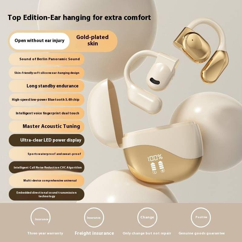 ​​Open-Ear Bluetooth slušalice Bežične sportske slušalice s 30 sati reprodukcije Ipx5 vodootporne, stabilne za trčanje/teretanu_voghion.com