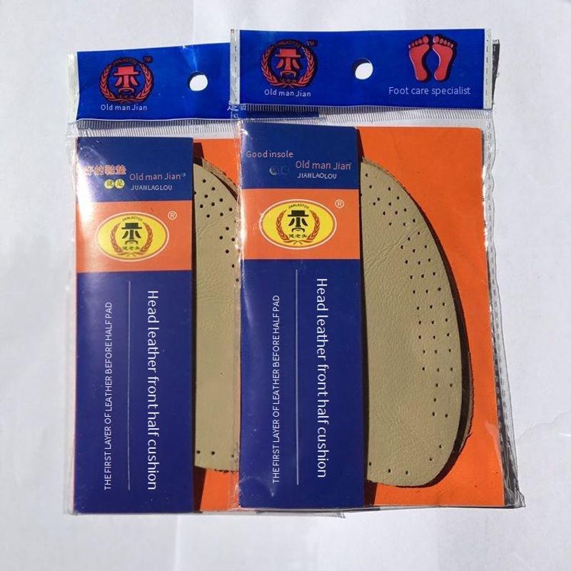 Cuir véritable Première couche Cuir de vachette Coussinet avant-pied Demi-taille Semelle intérieure Déodorant Coussinet antidérapant Coussinet avant-pied Grande taille Absorption de la transpiration_voghion.com