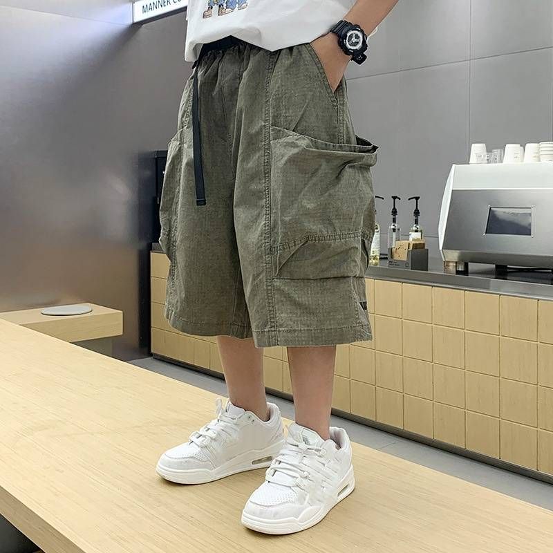 Pantaloncini elasticizzati in maglia per ragazzi - Pantaloncini traspiranti in misto cotone da 5 pollici per ragazzi (120-170 cm) | Articoli essenziali per la scuola e il campeggio | Certificazione di sicurezza UE_voghion.com