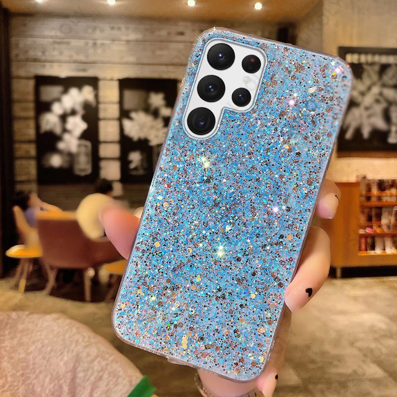 Glitter Sequins Soft Phone Case For Samsung Galaxy S22 Ultra S21 S20 FE A32 A52 A72 A12 A71 A51 A21S Luxury Silicone Pho_voghion.com