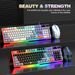 RAIKU T26 Three Tone Luminous Wired Mechanical Touch Gaming Mouse Keyboard Set_voghion.com