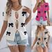 2025 Spring Summer Casual Sexy Color Block Bow Tie Knit Vacation Cardigan Women's Fashion_voghion.com