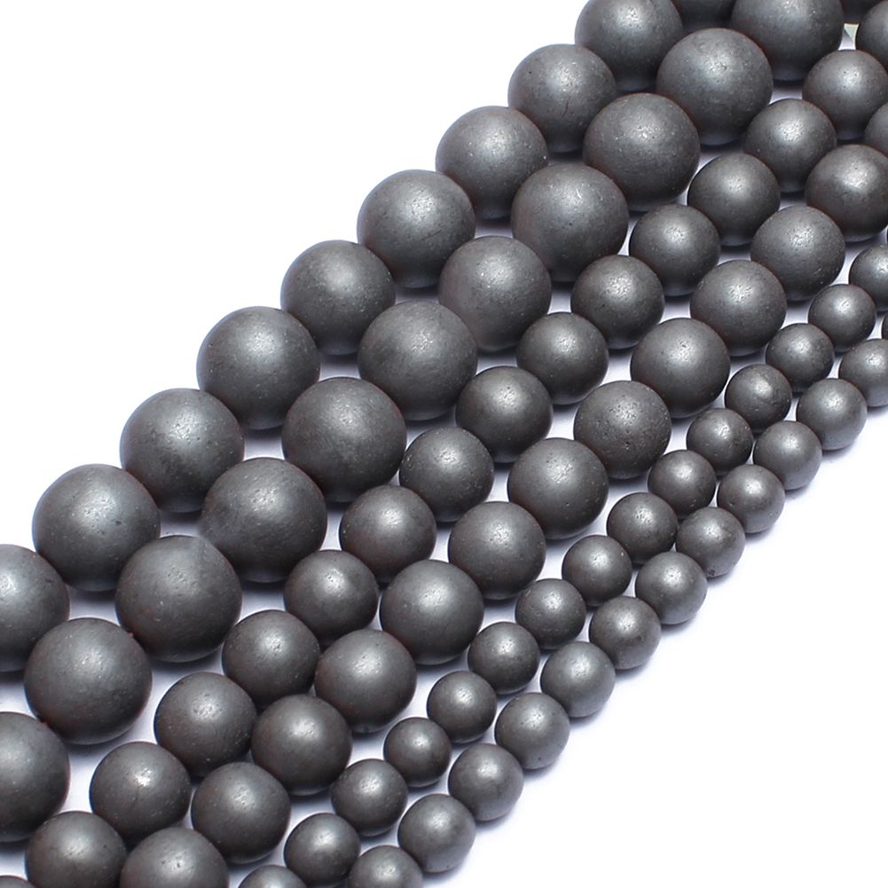 Natural Stones Rhodium Rose Gold Plated Hematite Round Loose Mineral Beads For Bracelet DIY Jewelry Making 15inch 2/3/4/6/8/10mm_voghion.com