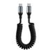 100W Dual Head Fast For Car Mounted 6A Telescopic Data Charging TypeC Spiral PD Spring Line_voghion.com