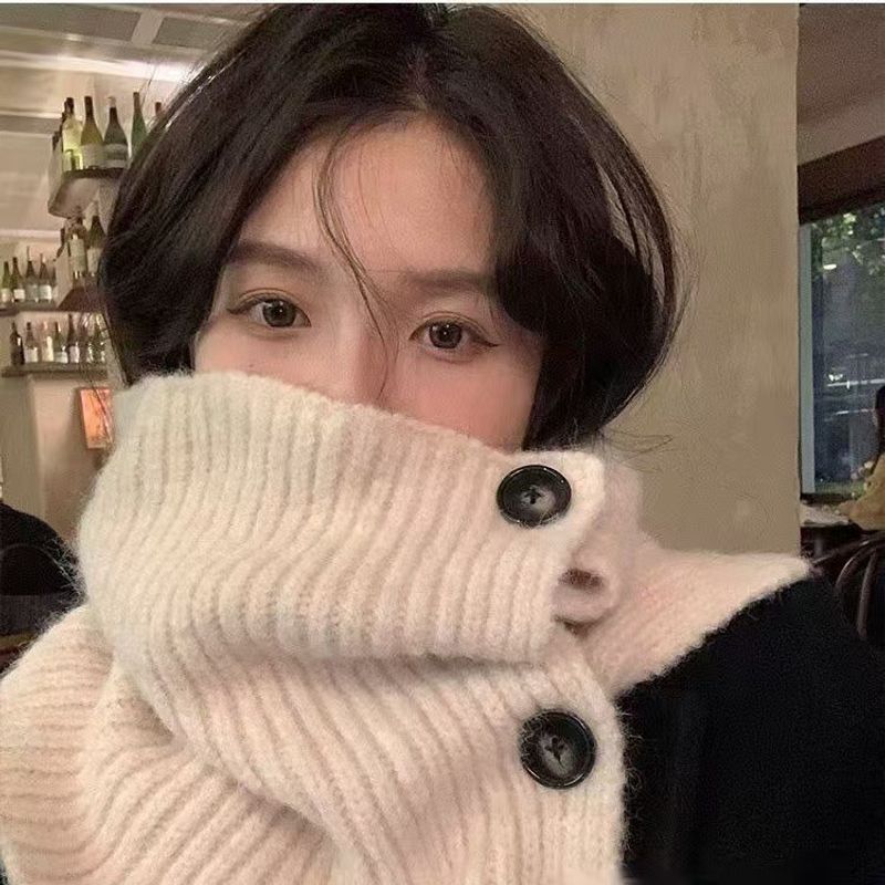 Bufanda de punto de estilo coreano, cálida, de invierno, nueva, versátil, informal, antifrío, famosa en internet_voghion.com