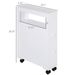 HOMCOM Slim Bathroom Storage Cabinet Narrow With Shelf 2 Drawers 4 Casters Floor Organizer White_voghion.com