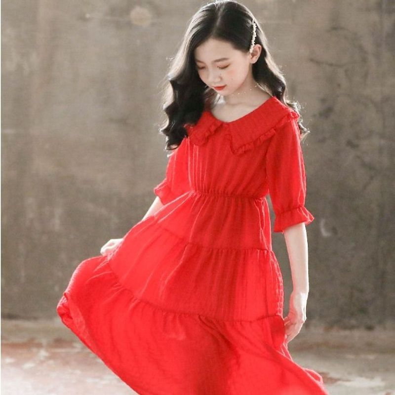 Mother & Kids Girls princess dress super stylish little girl skirt 2024 new summer children's skirt net celebrity big children's dress_voghion.com
