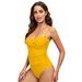 Women's Clothing Solid Color Backless Triangle Sling One Piece Swimsuit Female Chest Twist Sexy Swimsuit_voghion.com