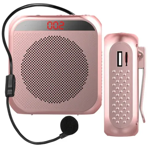 Mikrofone 5W Verstärker Multifunktionale Tragbare Persönliche Stimme Lautsprecher Mit Mikrofon Display Surround Sound Für_voghion.com