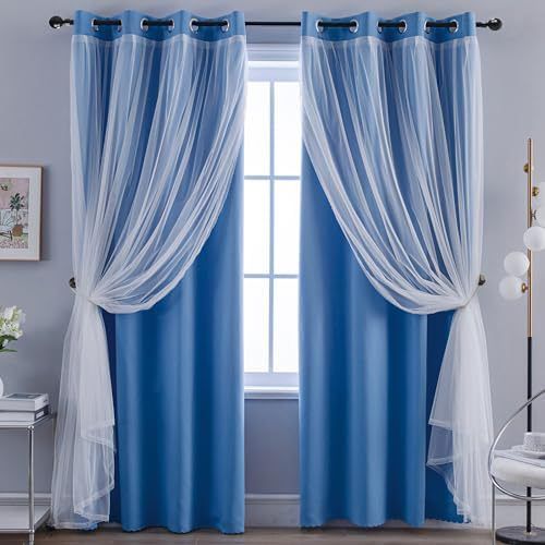 Blackout Curtains Lace Double Layer Curtains_voghion.com