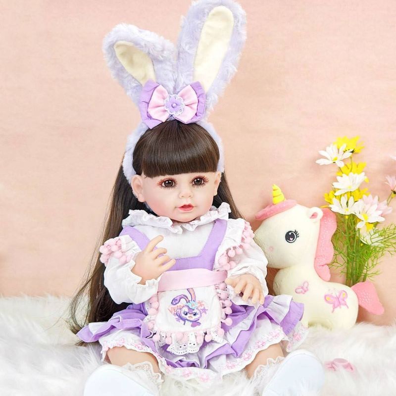 55cm Soft Vinyl Rebirth Doll Simulation Baby Companion Children's Toy Princess Doll Birthday Gift_voghion.com