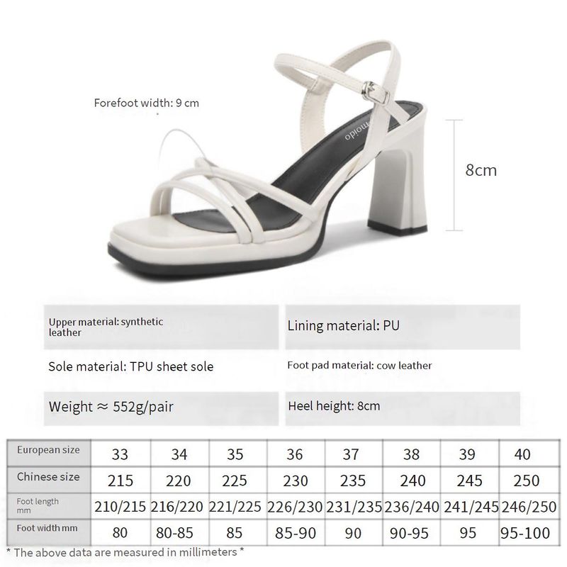 Cameido Women's Simple Leather Round - Toe Mary Jane High - Heeled Shoes AD42309_voghion.com