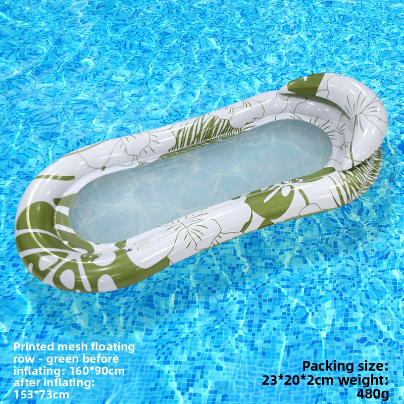 Eco-Friendly PVC Inflatable Lounge Chair With Glitter Mesh & Pillow - Single Person Floating Bed For Pool & Beach (150cm Quick-Dry Portable Design)​​_voghion.com