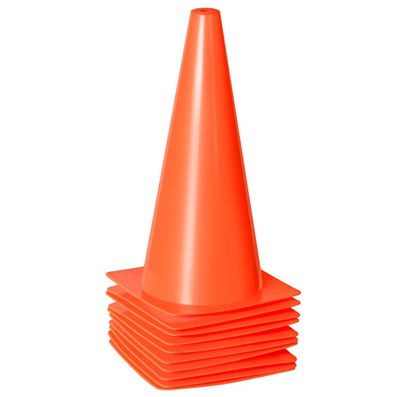 12 Inch Traffic Training Sports Cones, [10 Pack] Orange Safety Cones, Football Basketball Cones For Practice, Plastic Marking Cones For Indoor/Outdoor Events And Festivals_voghion.com
