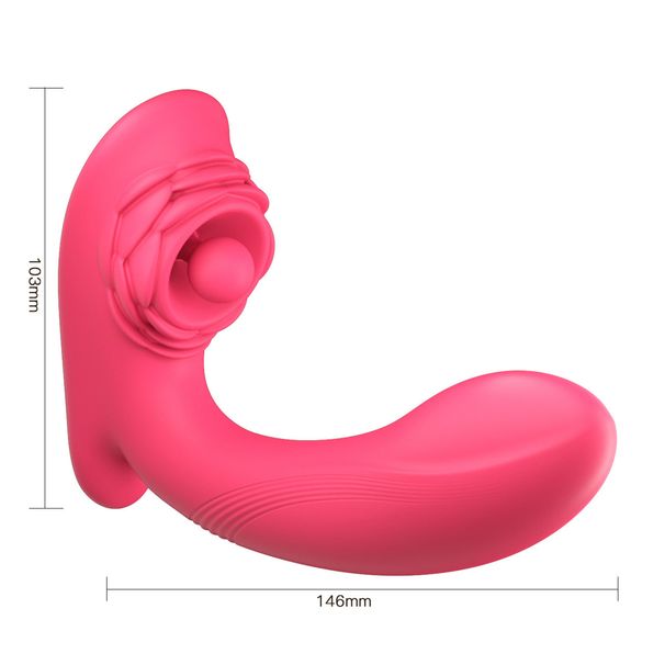Masturbateur Rose Bean Massager Vibration Rotation Chauffage Jouet Féminin Porter Dans Le Corps Application Oeuf Vibrant Fun_voghion.com