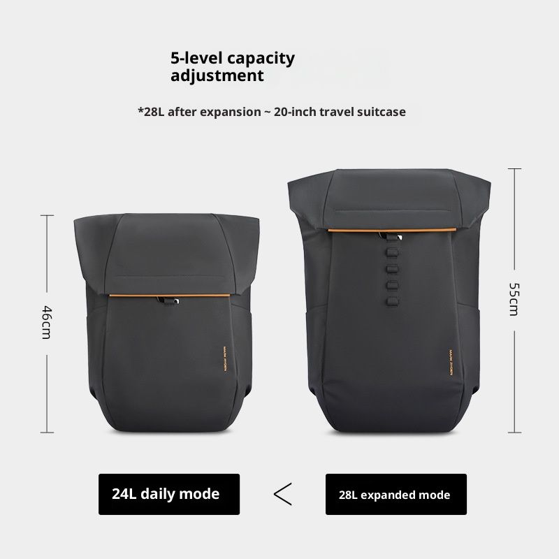 Herren-Business-Rucksack mit erweiterbarem Volumen, 17,3-Zoll-Laptopfach, leichtem Oxford-Gewebe und ergonomischen Schultergurten_voghion.com