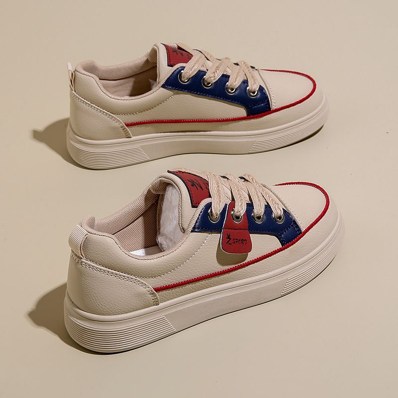 2025 Autumn New Ins Korean Style Comfortable White Sneakers For Female Students Thick Sole Versatile Casual Sports Shoes_voghion.com