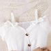 Hot selling spring summer girl set, small and medium-sized children's cotton suspender cute bow short sleeved+shorts_voghion.com