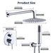 Shower System Shower Faucet Combo Set Wall Mounted With 10" Rainfall Shower Head And Handheld Shower Faucet, Chrome Finish Shower Faucet Rough-In_voghion.com