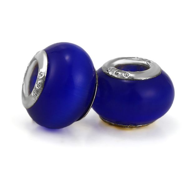 Schmuck DIY Glasperlen Katzenauge Stein Glas Großes Loch Armband Perle Zubehör_voghion.com