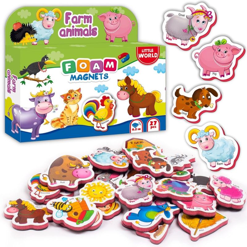 27 Foam Fridge Magnets For Toddlers 3 Years Farm Animals Magnets For Kids_voghion.com