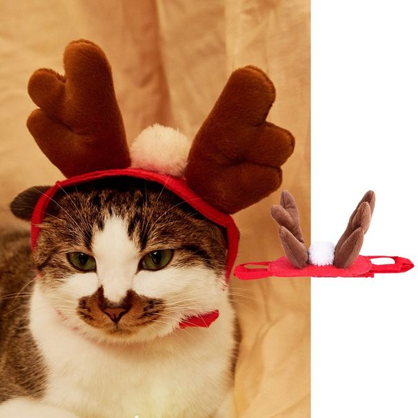 Julemode klassisk rødgrønt gevir lys Hairball stjerner hund kat pandebånd hovedbeklædning_voghion.com