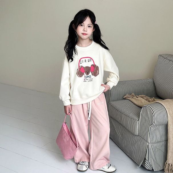 Mädchenanzug in den Größen Medium und Large für Herbst 2025 – Neue Frühlings- und Herbstmode: Zweiteiliger Pullover mit weitem Bein und passender Hose – Herbstliche Kleidung – Frisur_voghion.com