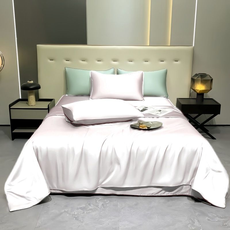 Satin Washed Silky Quilt Cover Pillowcase Three Piece Set (without Sheets)_voghion.com