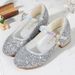 Children's High Heels, Fashion Piano Walk Girls Leather Princess Shoes, Sequins Single Shoes_voghion.com