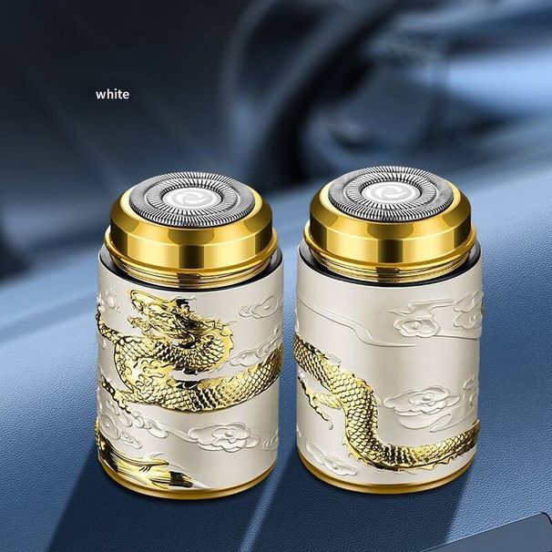 Dragon Elektrorasierer – Wasserdichter Rotationsrasierer, 40 Minuten Laufzeit, ultraleise (36 dB), Luxus-Gold/Schwarz/Weiß für die Männerpflege_voghion.com